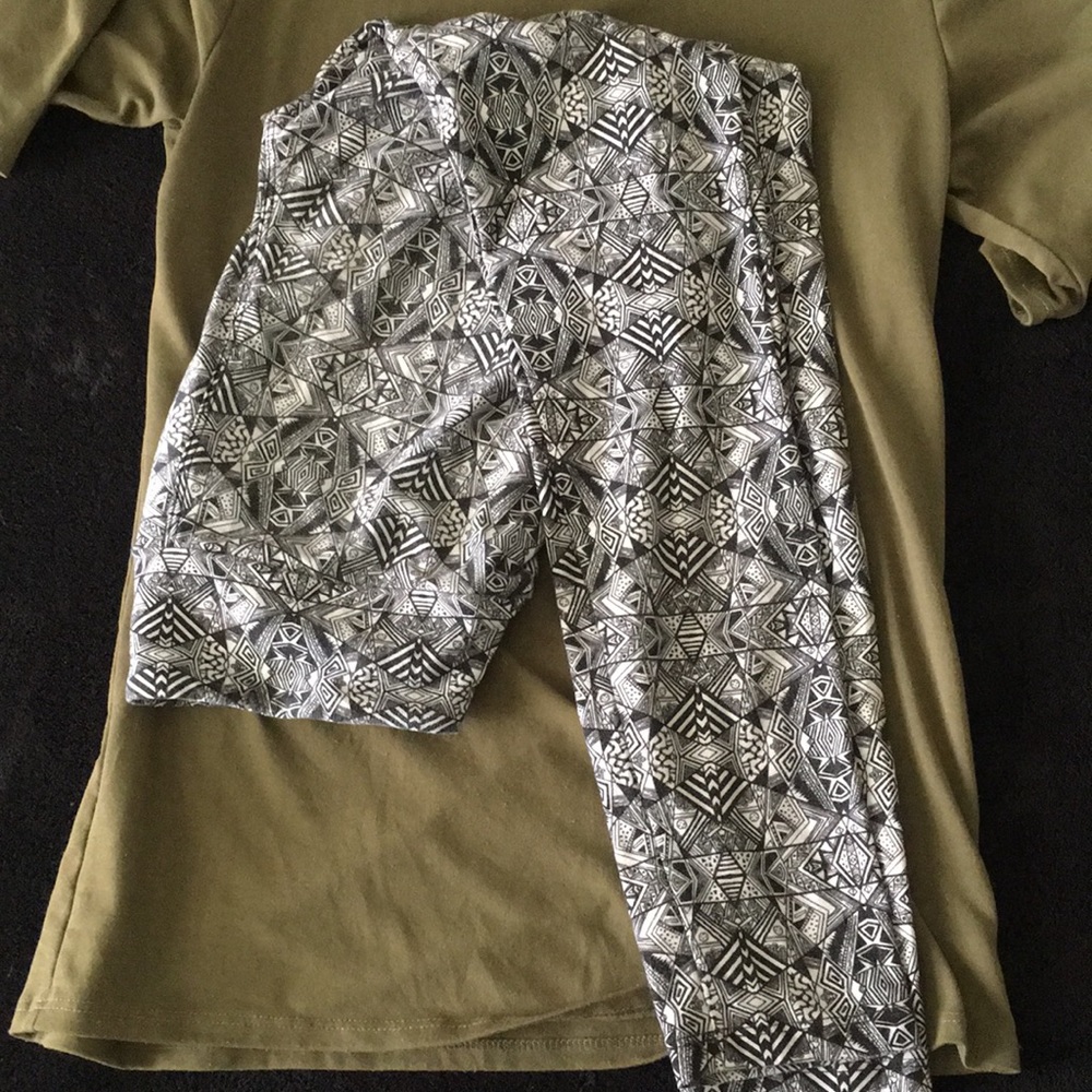 LLR OS leggings - black and white